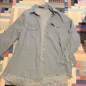Casual Light Blue Button-Down Shirt